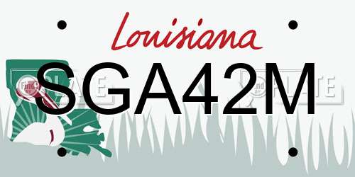 SGA42M Louisiana License Plate