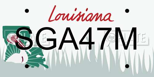 SGA47M Louisiana License Plate