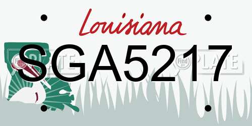 SGA5217 Louisiana License Plate