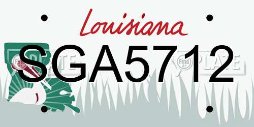 SGA5712 Louisiana License Plate