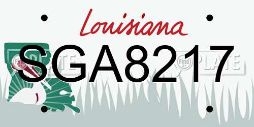 SGA8217 Louisiana License Plate