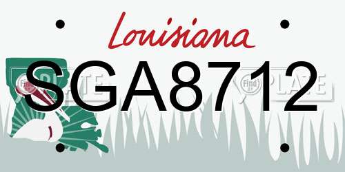SGA8712 Louisiana License Plate