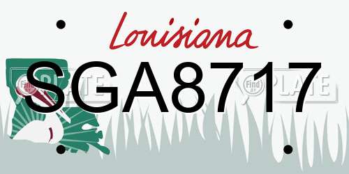 SGA8717 Louisiana License Plate