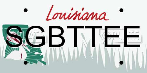 SGBTTEE Louisiana License Plate