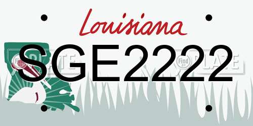 SGE2222 Louisiana License Plate