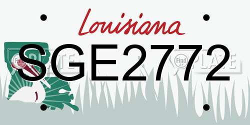 SGE2772 Louisiana License Plate