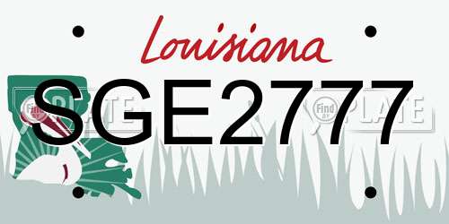 SGE2777 Louisiana License Plate