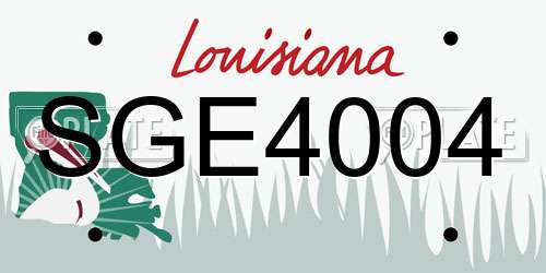 SGE4004 Louisiana License Plate