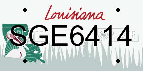 SGE6414 Louisiana License Plate