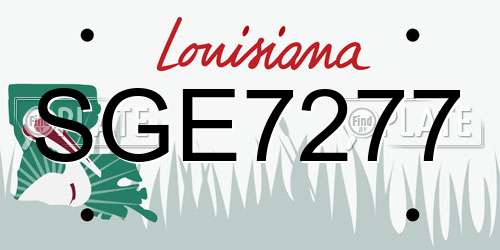 SGE7277 Louisiana License Plate