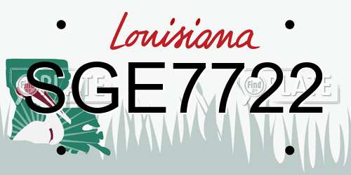SGE7722 Louisiana License Plate