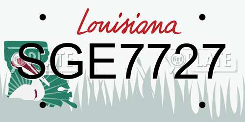 SGE7727 Louisiana License Plate