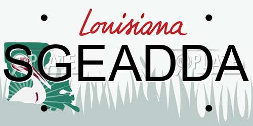 SGEADDA Louisiana License Plate