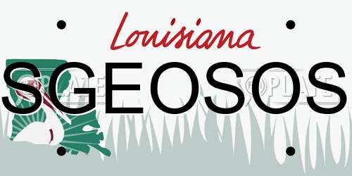 SGEOSOS Louisiana License Plate