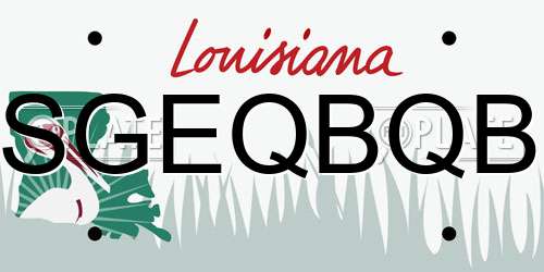 SGEQBQB Louisiana License Plate