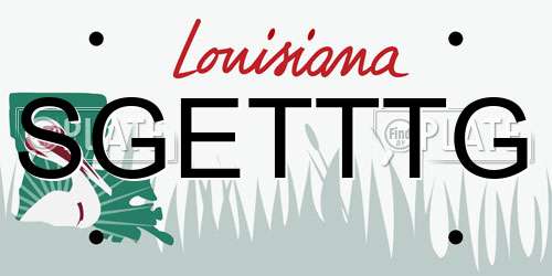 SGETTTG Louisiana License Plate