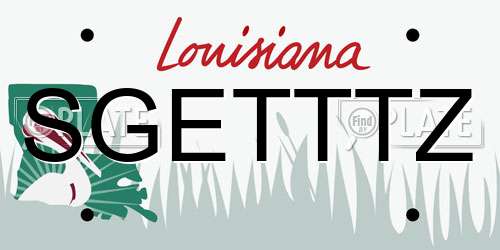 SGETTTZ Louisiana License Plate