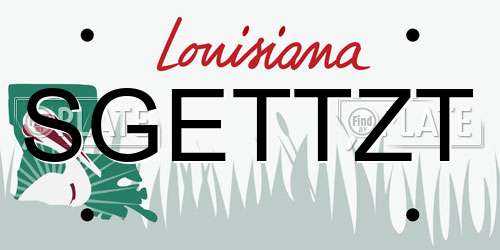 SGETTZT Louisiana License Plate