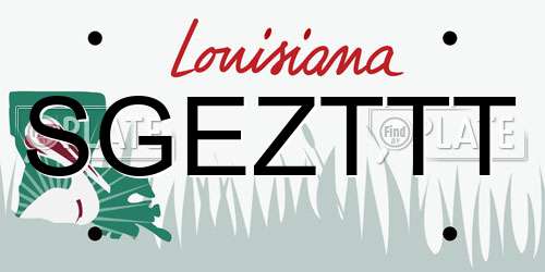 SGEZTTT Louisiana License Plate
