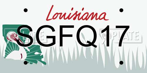 SGFQ17 Louisiana License Plate