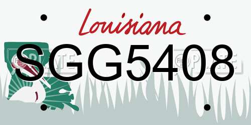 SGG5408 Louisiana License Plate