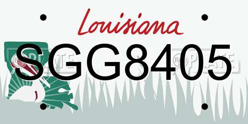 SGG8405 Louisiana License Plate