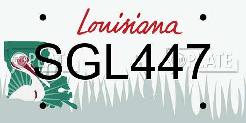 SGL447 Louisiana License Plate