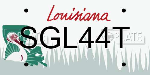 SGL44T Louisiana License Plate