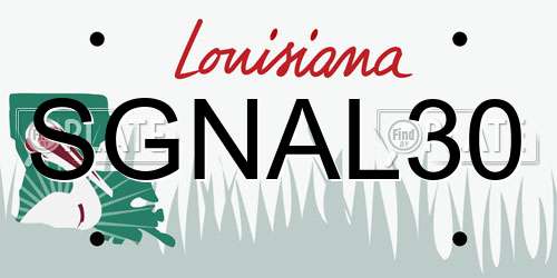 SGNAL30 Louisiana License Plate