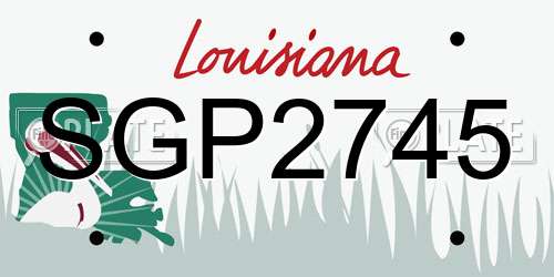 SGP2745 Louisiana License Plate
