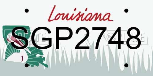 SGP2748 Louisiana License Plate