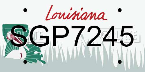 SGP7245 Louisiana License Plate