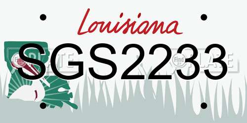 SGS2233 Louisiana License Plate