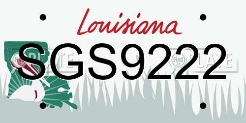 SGS9222 Louisiana License Plate