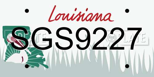 SGS9227 Louisiana License Plate