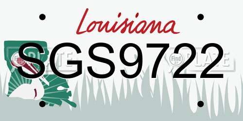 SGS9722 Louisiana License Plate
