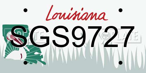 SGS9727 Louisiana License Plate