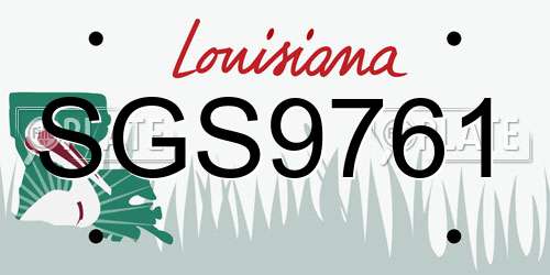 SGS9761 Louisiana License Plate