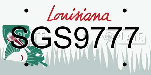 SGS9777 Louisiana License Plate
