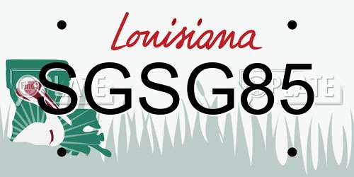 SGSG85 Louisiana License Plate