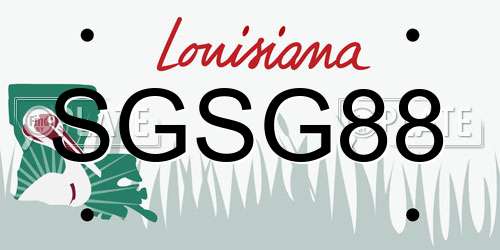 SGSG88 Louisiana License Plate