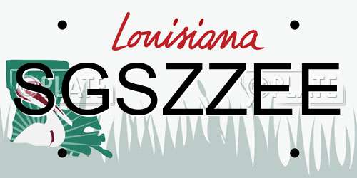 SGSZZEE Louisiana License Plate