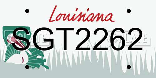 SGT2262 Louisiana License Plate