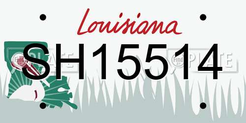 SH15514 Louisiana License Plate