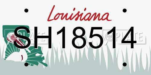SH18514 Louisiana License Plate