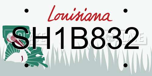 SH1B832 Louisiana License Plate