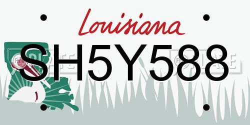 SH5Y588 Louisiana License Plate