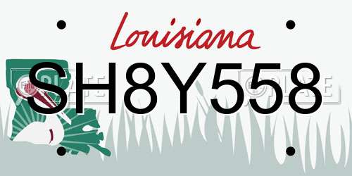 SH8Y558 Louisiana License Plate