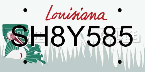 SH8Y585 Louisiana License Plate