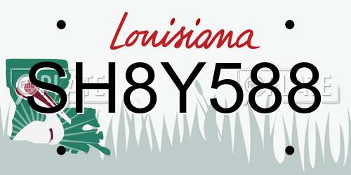 SH8Y588 Louisiana License Plate